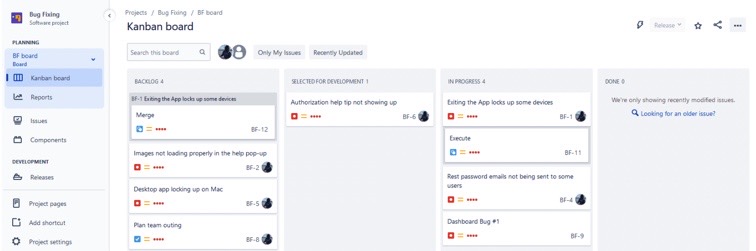 Kanban board in Jira