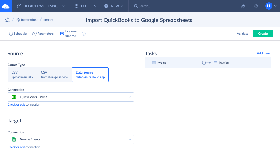 Import QuickBooks to Google Spreadsheets