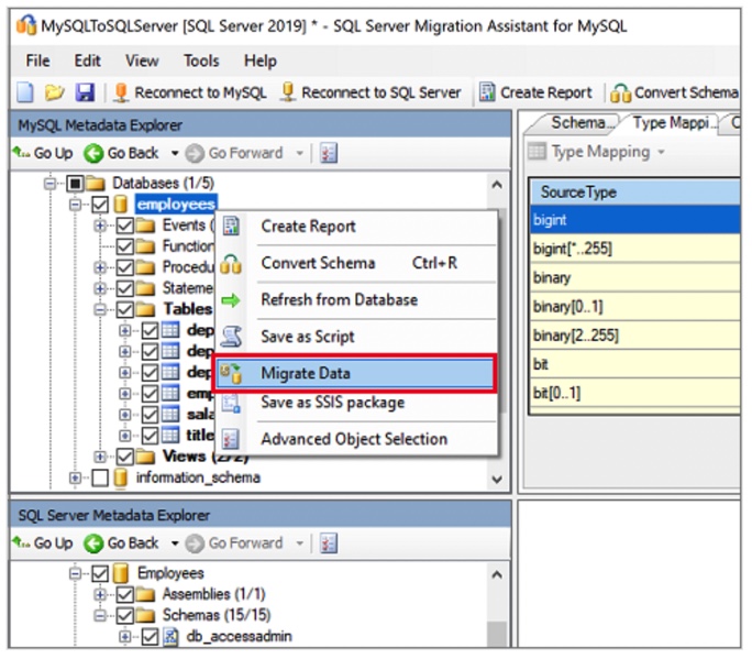 Migrate data