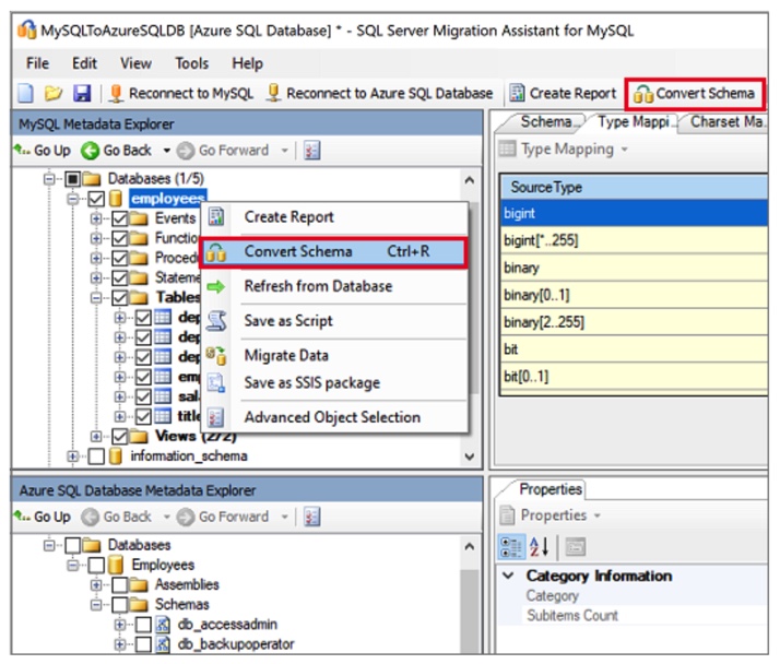 Convert schema