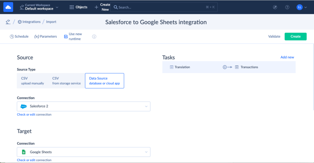 Salesforce to Google Sheets integration by Skyvia