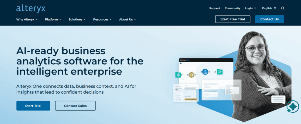 Alteryx homepage Alteryx