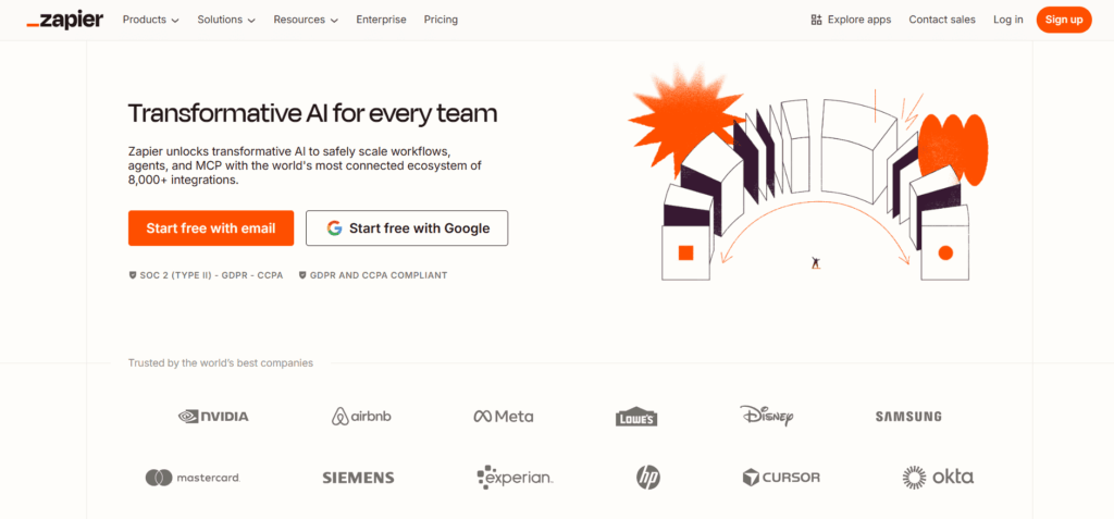 Zapier Homepage Zapier