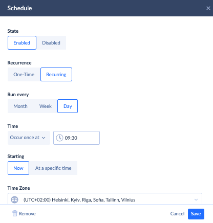 Schedule data integration