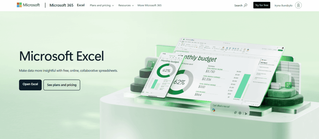 Microsoft Excel Homepage Microsoft Excel