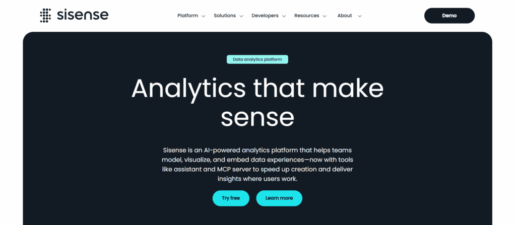 Sisense Homepage Sisense