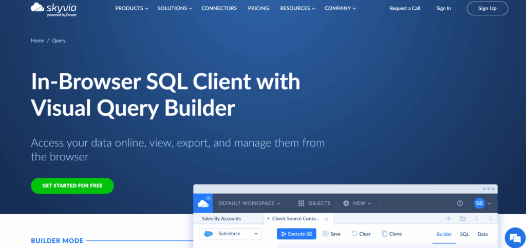 Skyvia Query Page Skyvia Query