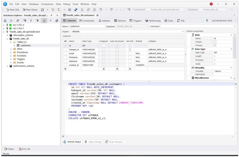 MySQL FreeDB