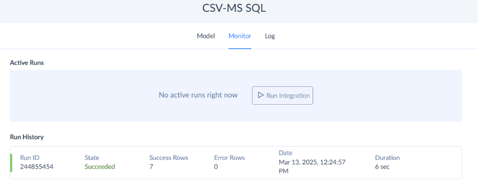 Skyvia Monitor Log
