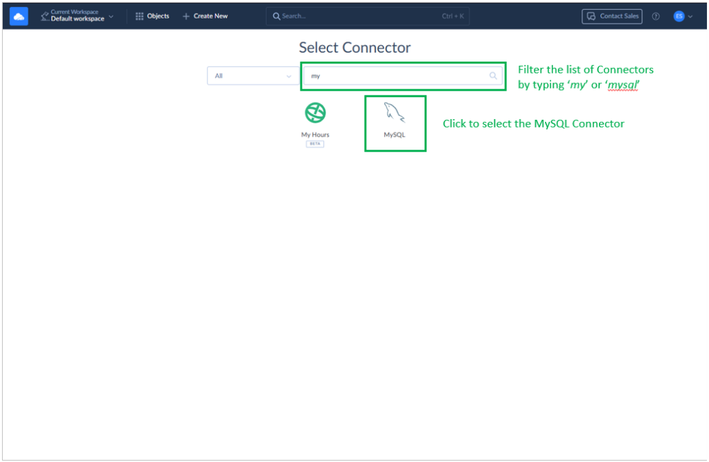 MySQL connector by Skyvia