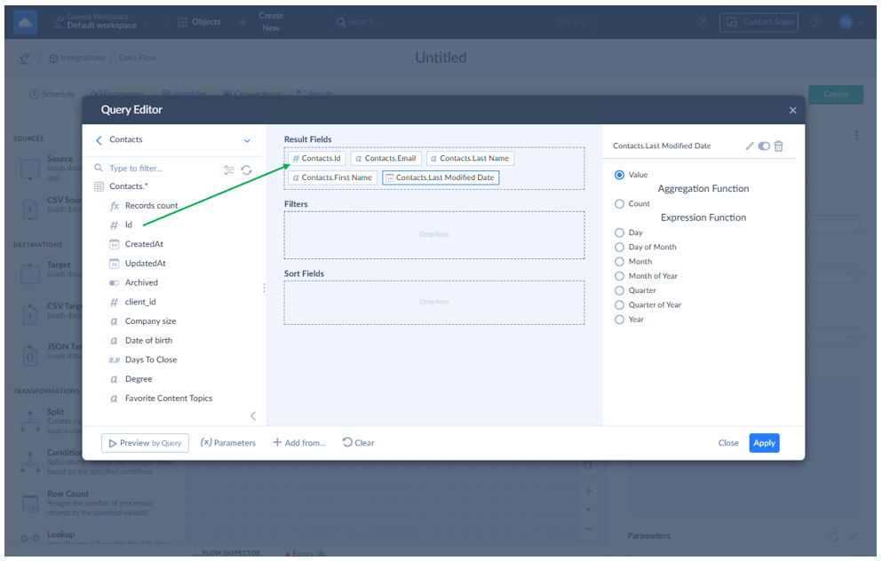 Skyvia Query editor