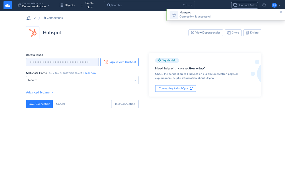 Hubspot connector by Skyvia