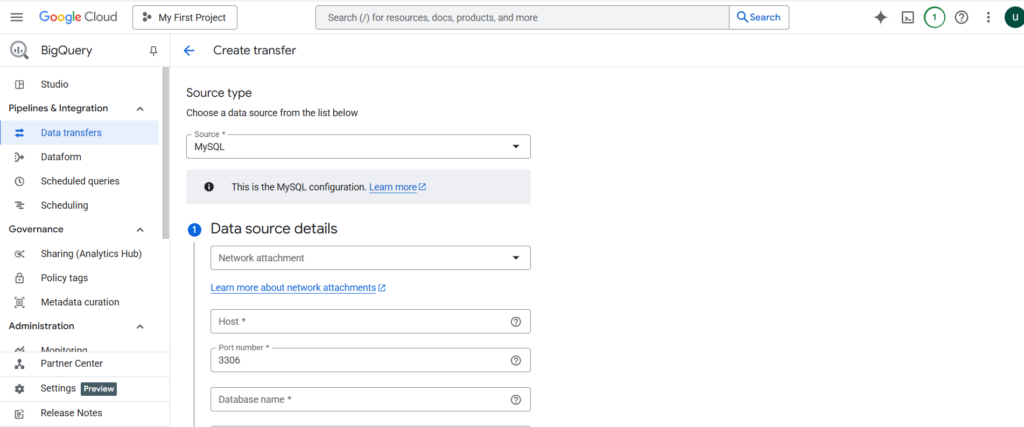 Google Data Transfer Service