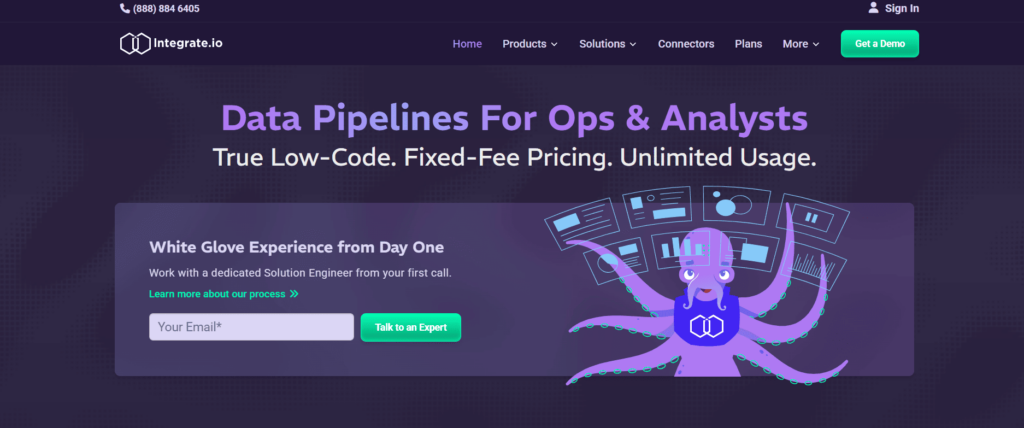 Integrate.io home page Integrate.io