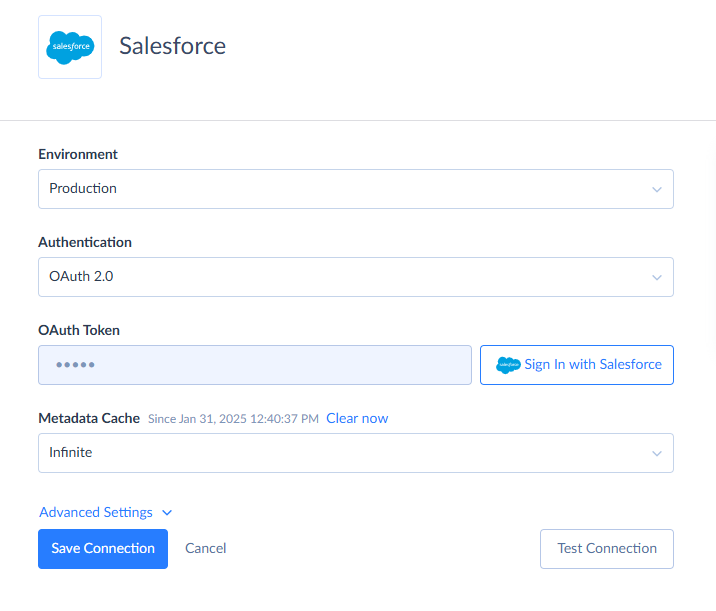Salesforce connection