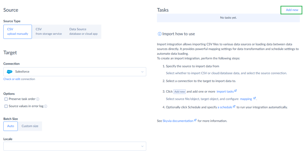 CSV import