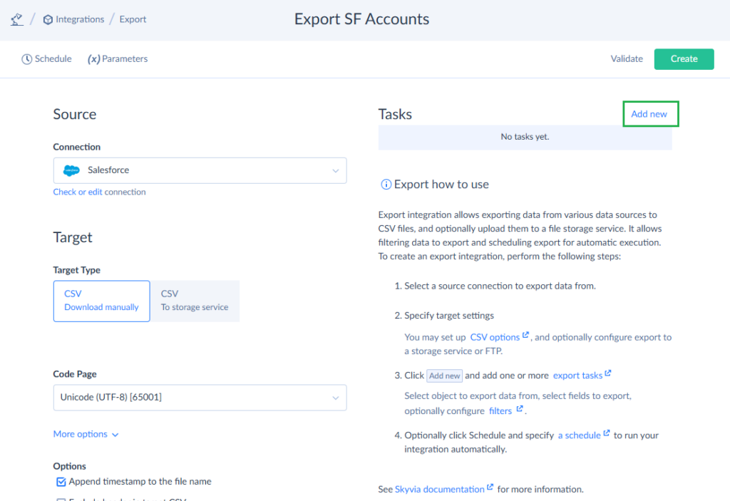 export Salesforce Accounts