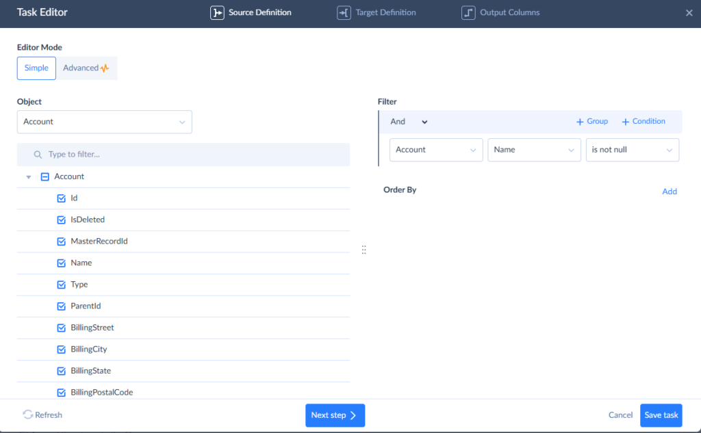 Task editor
