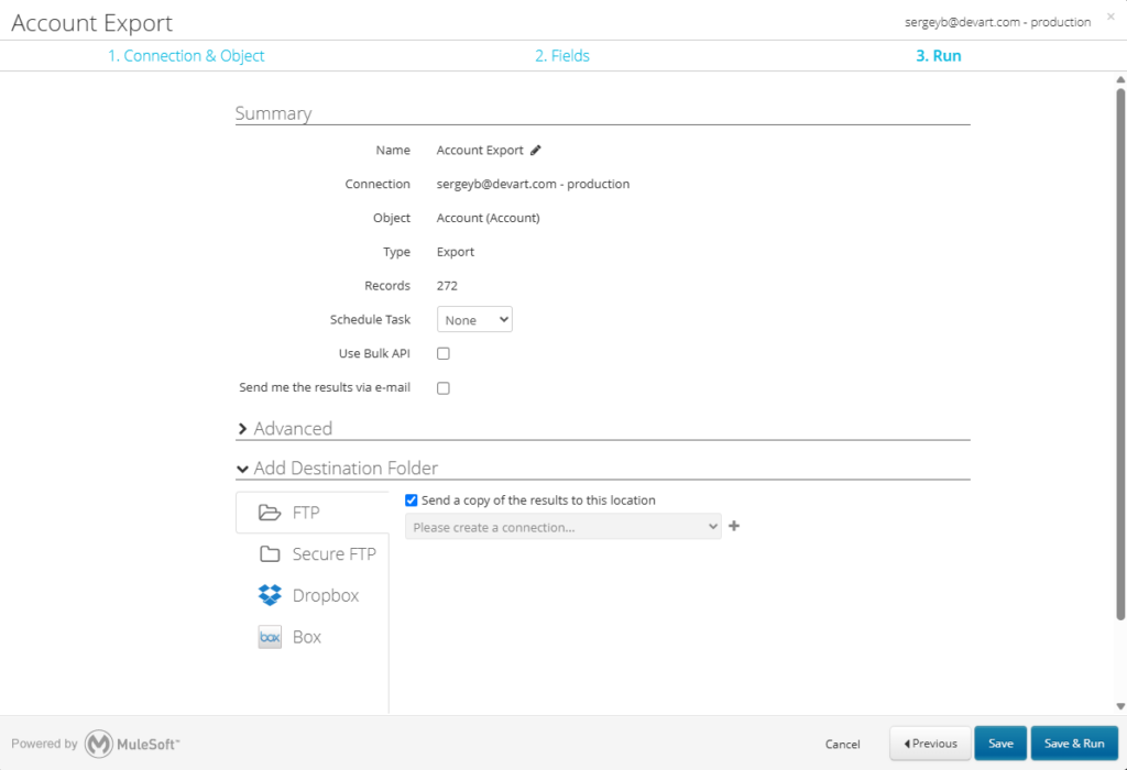 account export