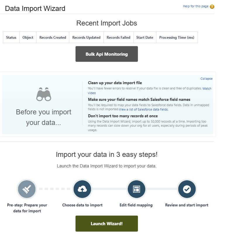 Data Import Wizard