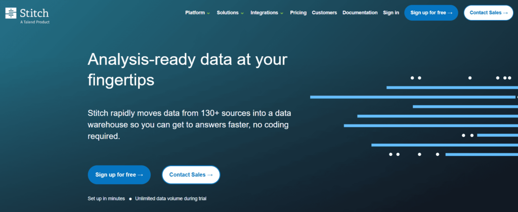 Stitch home page Stitch