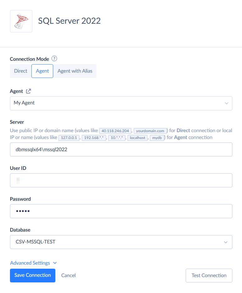 SQL Server connection