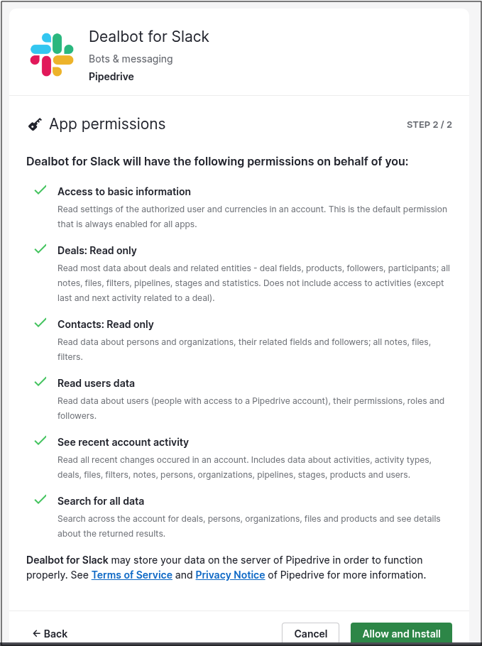 Dealbot for Slack