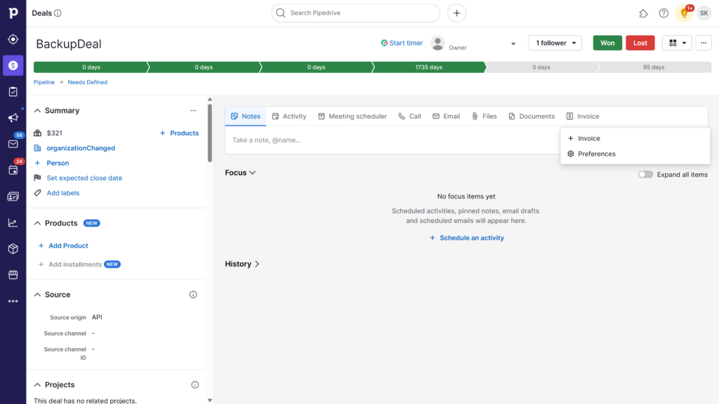 Pipedrive QuickBooks connect