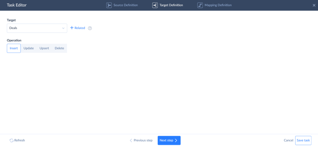 Task Editor Target