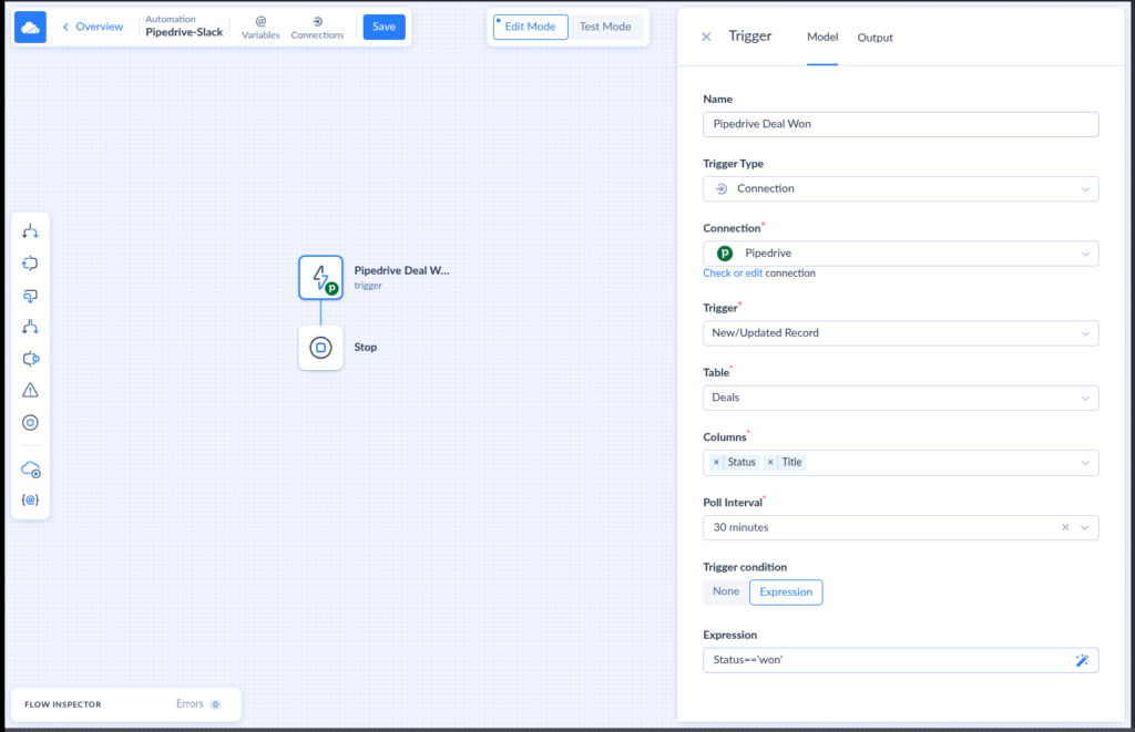 Skyvia Automation Trigger Configuration