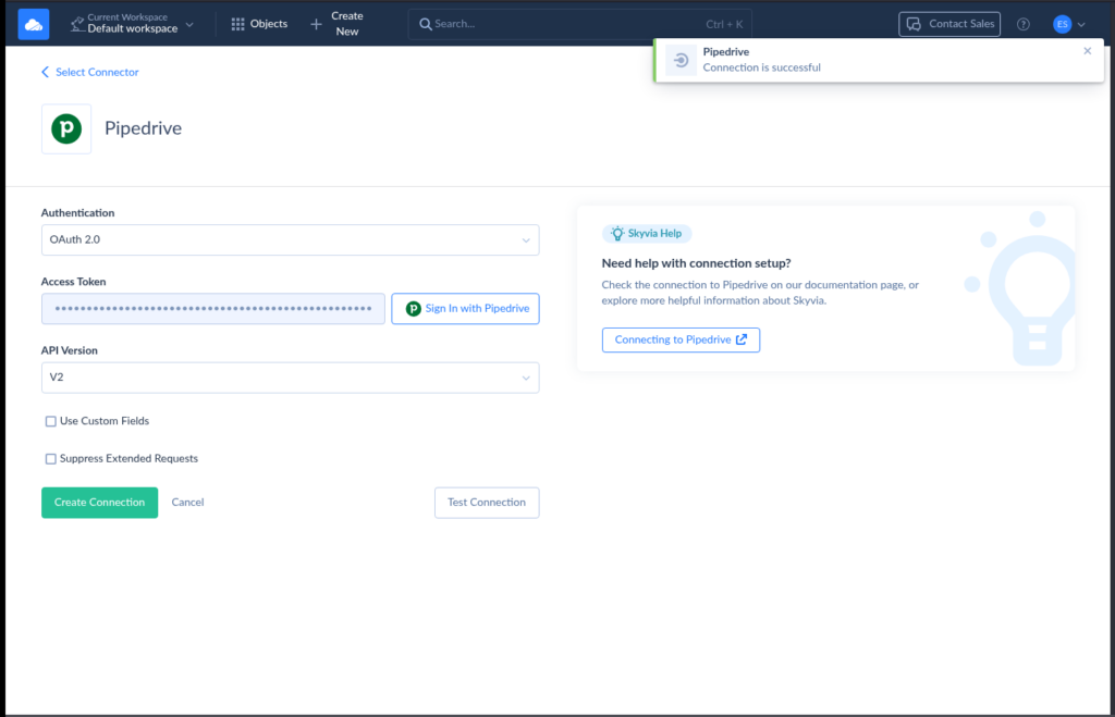 Pipedrive connection