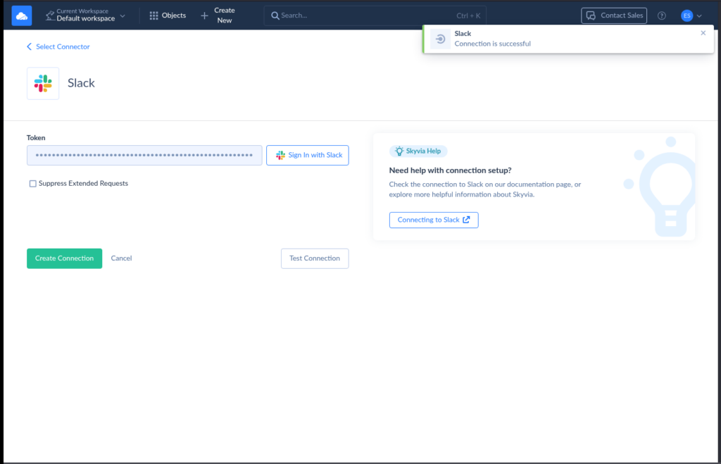 Slack connection