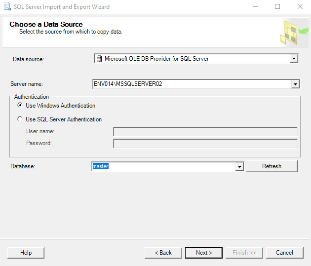 Choose data source