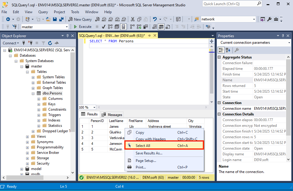 Select All SQL Server