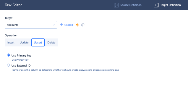 Task editor operations