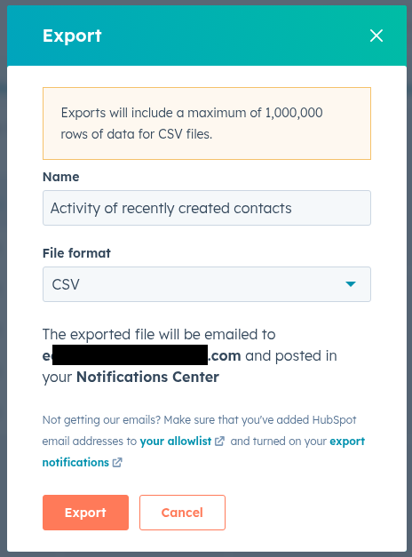 CSV Export HubSpot