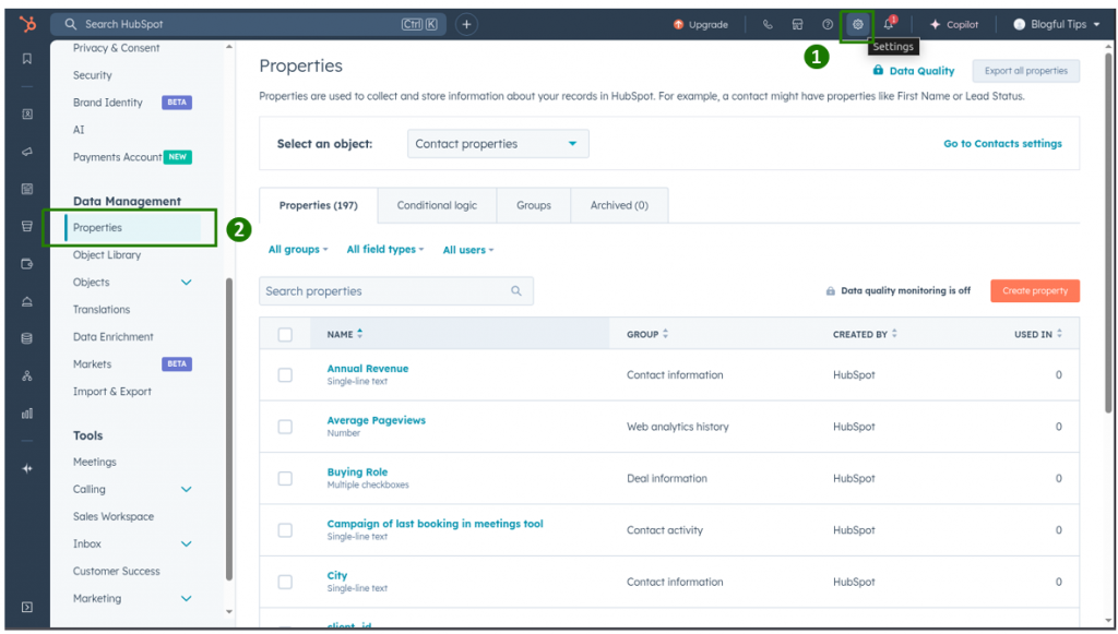 HubSpot Properties