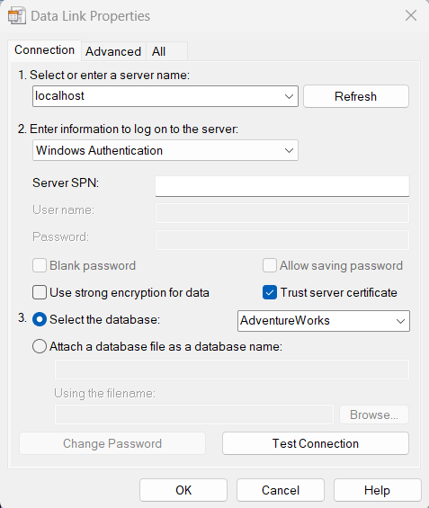 Data Link Properties
