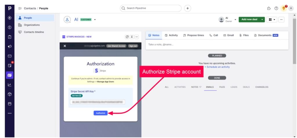 Connect to Stripe 