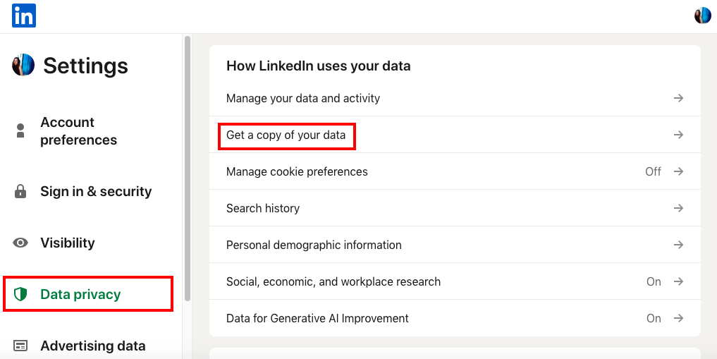LinkedIn data privacy