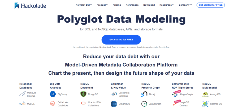 Hackolade Main Page