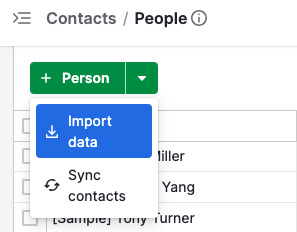 Pipedrive import data