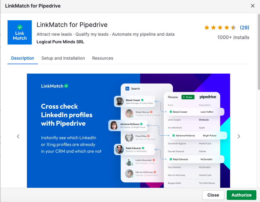 LinkMatch for Pipedrive