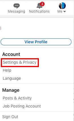 LinkedIn settings