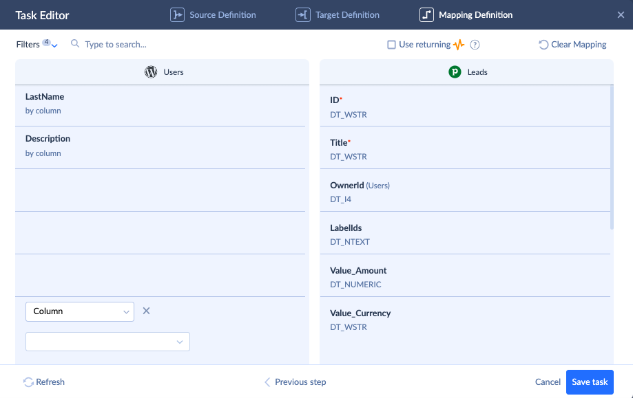 Task editor