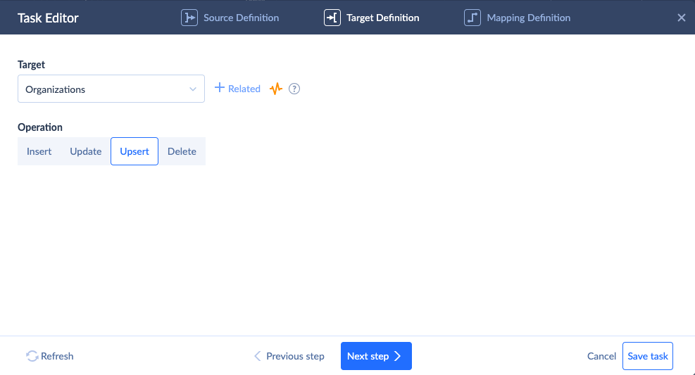 Skyvia task editor