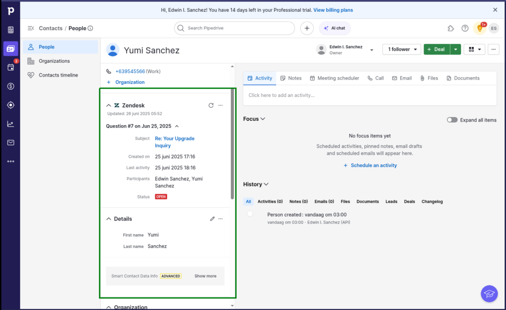Zendesk widget
