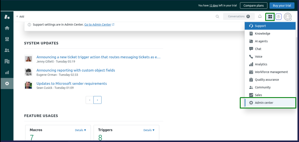 admin center