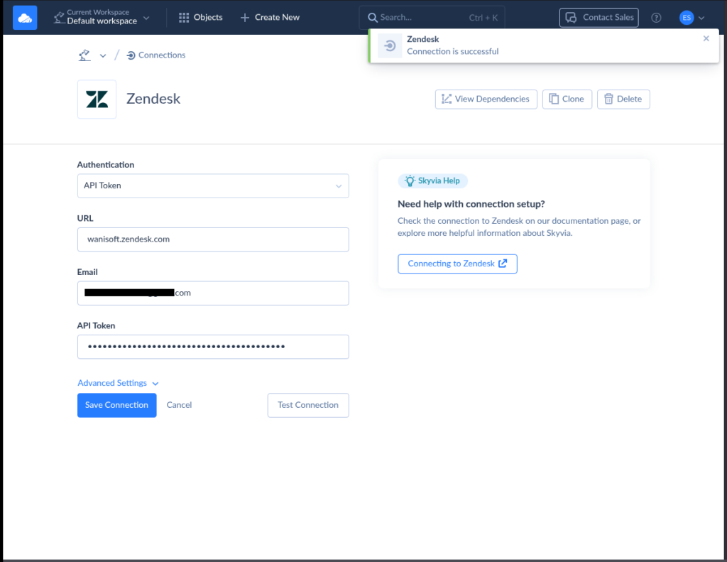 Zendesk connection