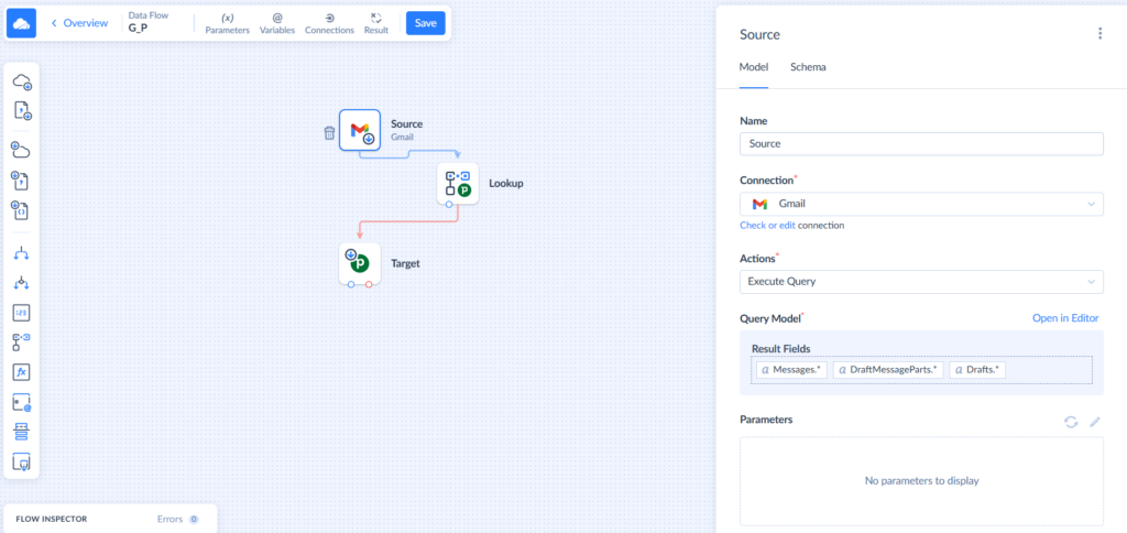 Source block in Skyvia Data Flow